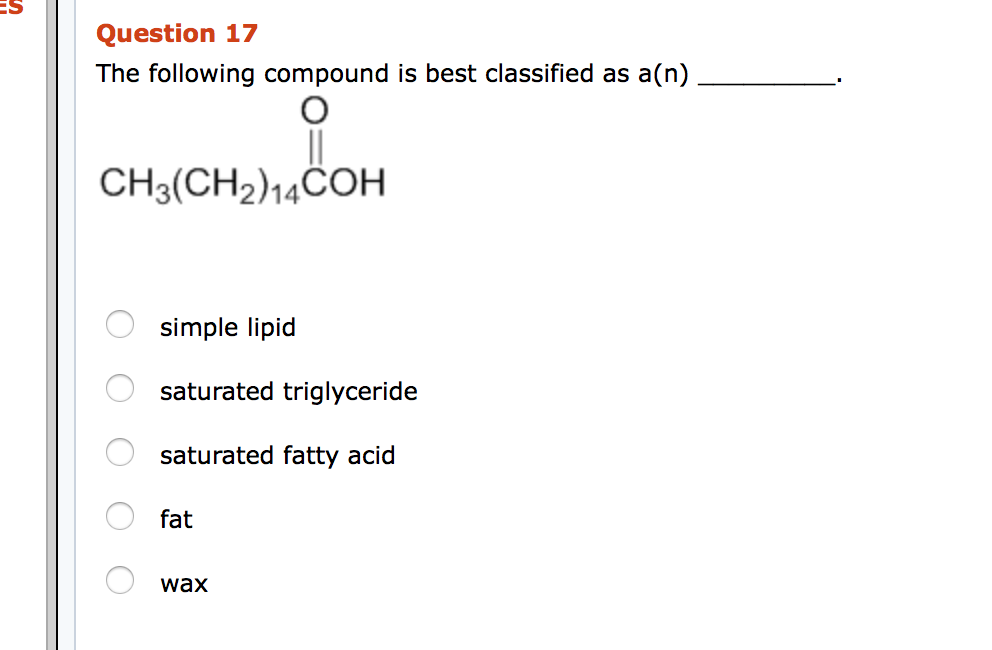 Solved Question 17 The following compound is best classified