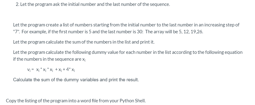 Solved ***In Python*** Let the program ask the initial | Chegg.com