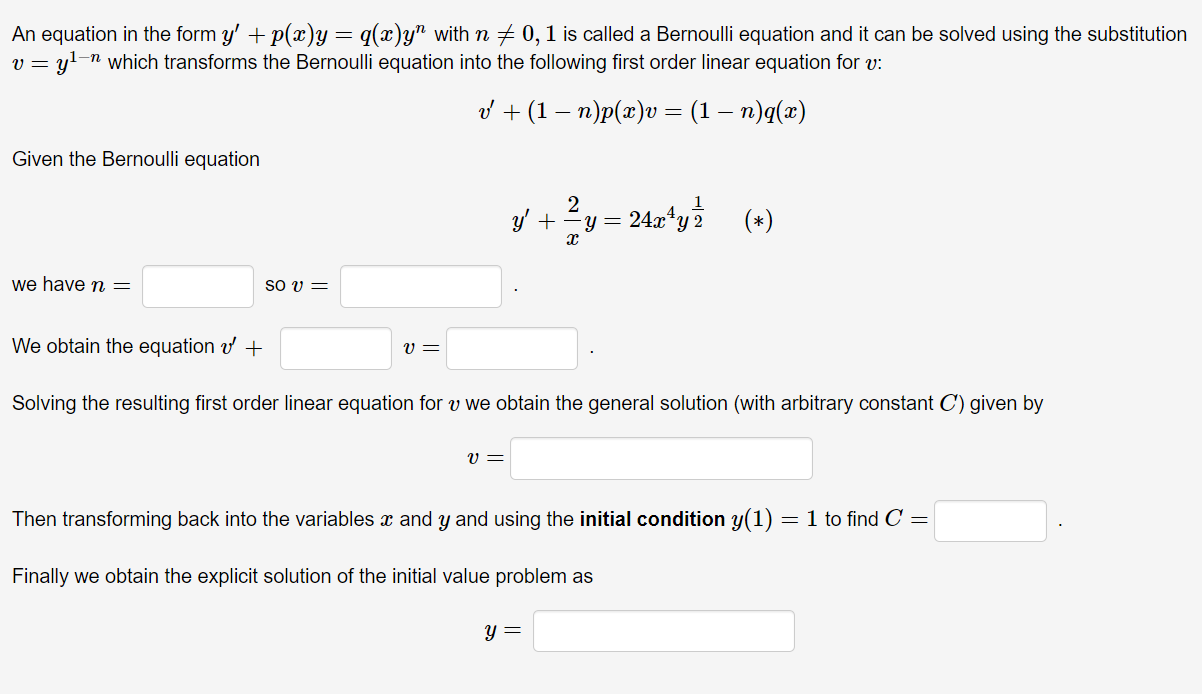 Solved An Equation In The Form Y P X Y Q X Y With N