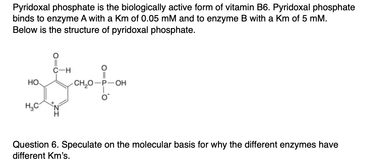 Solved Pyridoxal phosphate is the biologically active form
