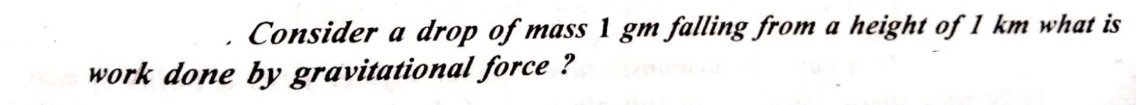 Solved Consider a drop of mass 1 gm falling from a height of Chegg com