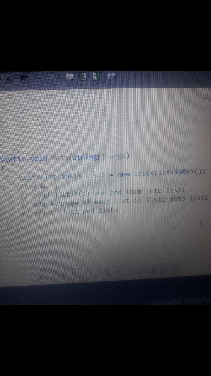 Solved static void Main(string[] args) { List> t = new | Chegg.com