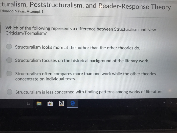 Solved turalism, Poststructuralism, and ReaderResponse