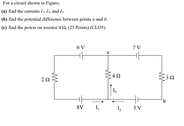 For a circuit shown in Figure; (a) find the currents | Chegg.com