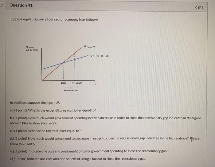 Solved Question 41 6pts Suppose Equilibrium In A Four Sec Chegg Com