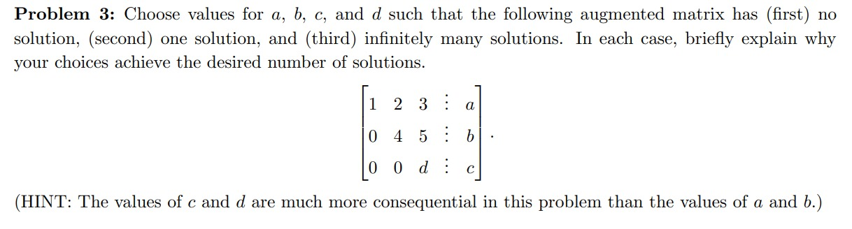 Solved Problem 3: Choose Values For A, B, C, And D Such That | Chegg.com