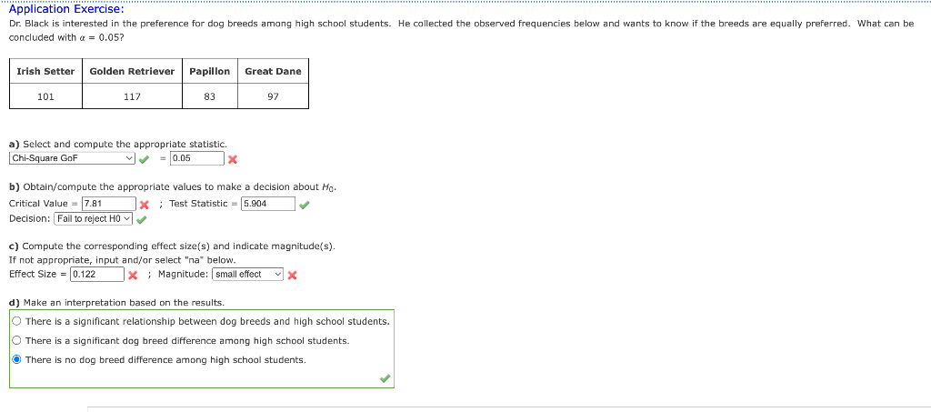 Solved Application Exercise: Dr. Black is interested in the | Chegg.com