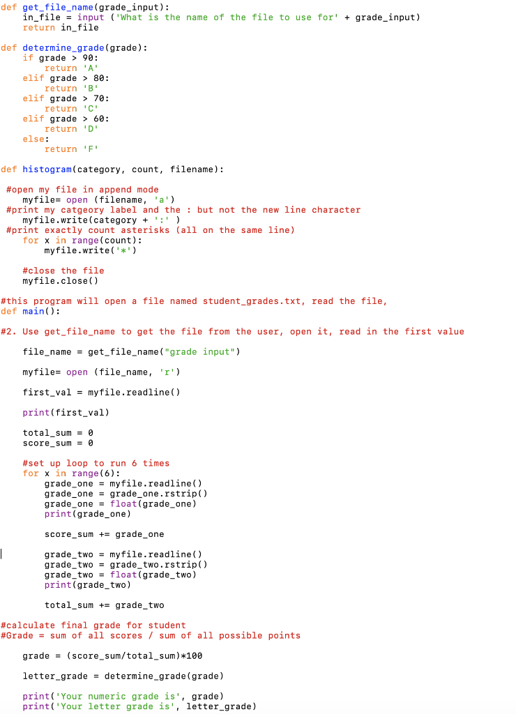 Solved 1. (grade_reports.py). Consider the grading for a | Chegg.com