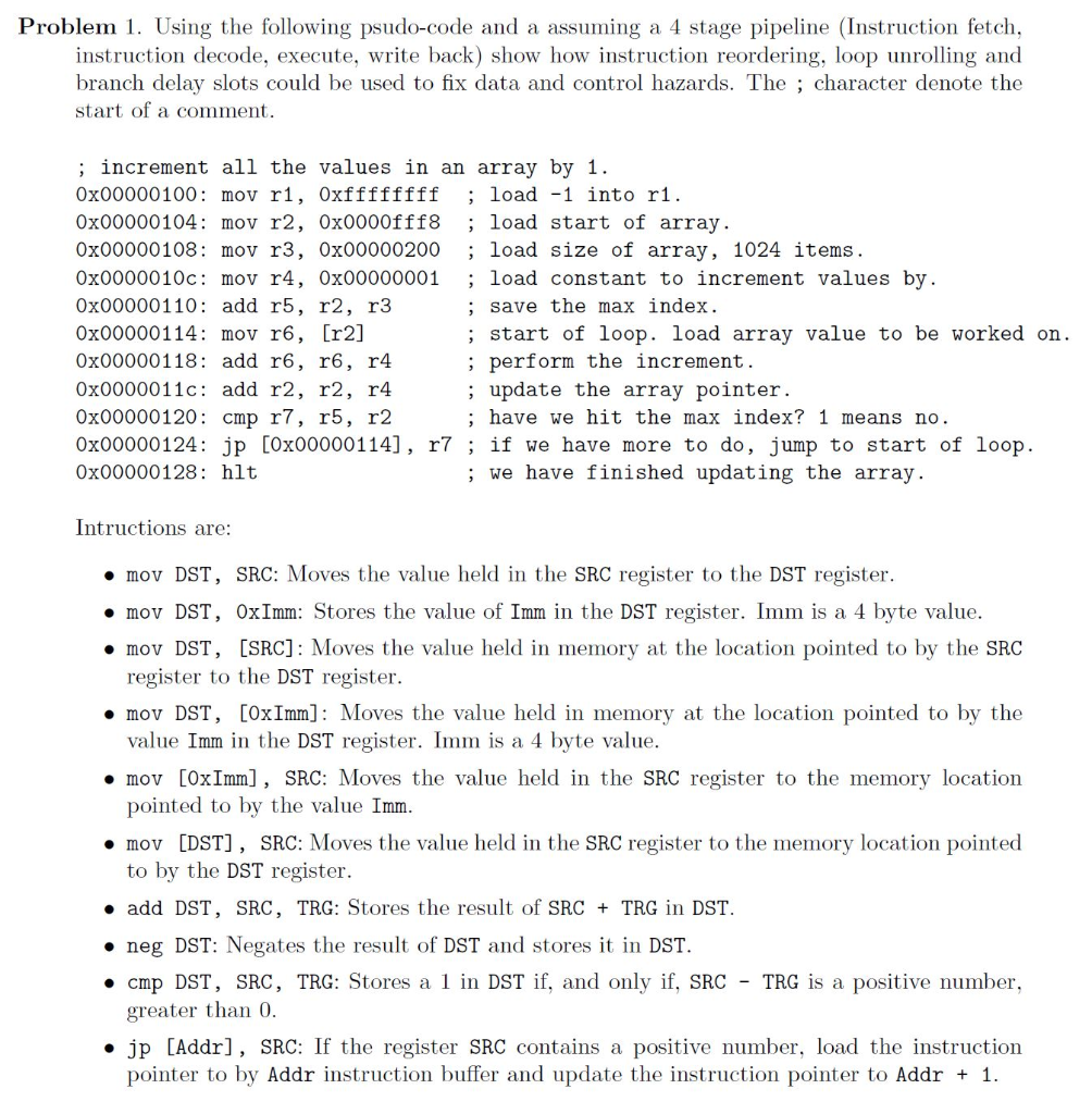 Problem 1. Using the following psudo-code and a | Chegg.com