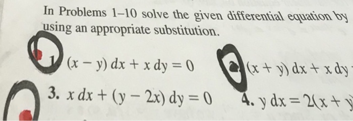 Solved In Problems 1-10 solve the given differential | Chegg.com