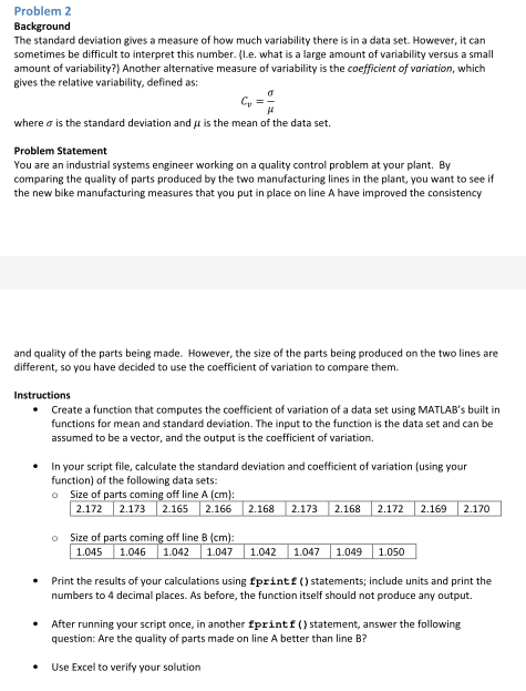 Solved Problem 2 The standard deviation gives a measure of | Chegg.com