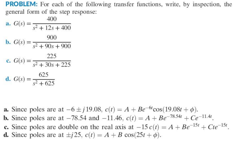 Solved PROBLEM: For each of the following transfer | Chegg.com