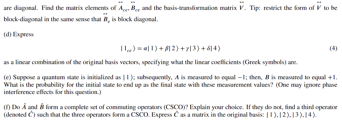 Consider Two Hermitian Operators | Chegg.com