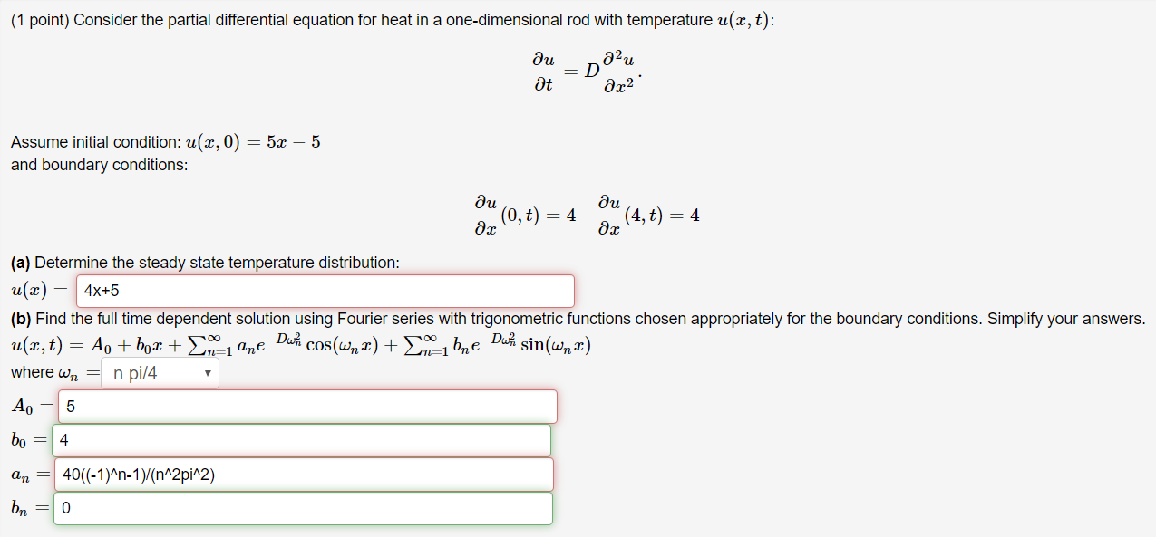 Solved 1 Point Consider The Partial Differential Equati Chegg Com