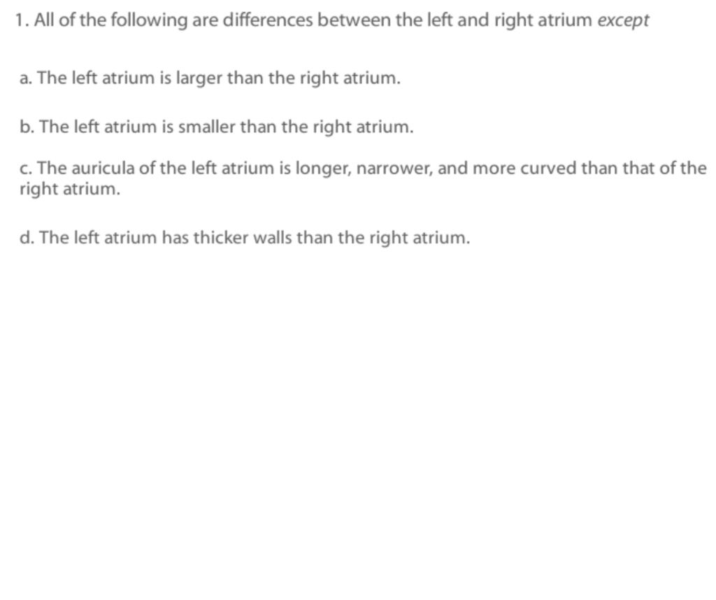 Solved 1. All of the following are differences between the | Chegg.com