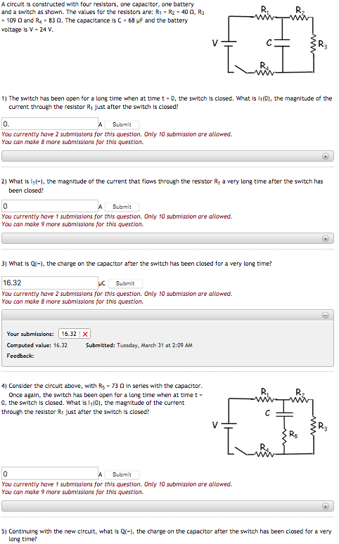 Solved A circuit is constructed with four resistors, one | Chegg.com