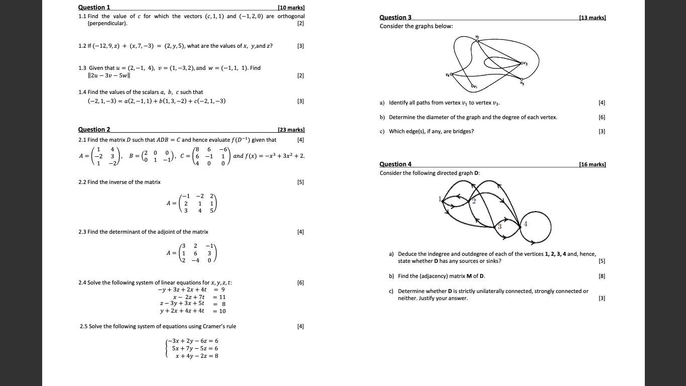 Solved Question 1 10 Marks 1 1 Find The Value Of C For Chegg Com