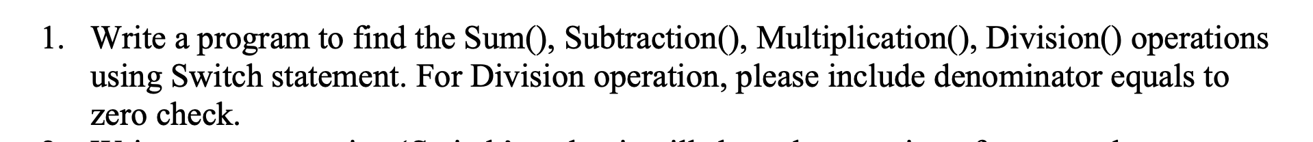 Solved usingc++ 1. Write a program to find the Sum(), | Chegg.com