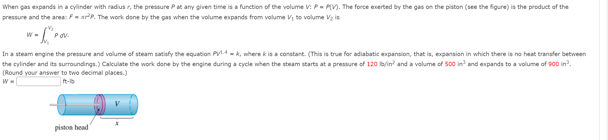 Solved oressure and the area: \\( F=\\pi r^{2} P \\). The | Chegg.com