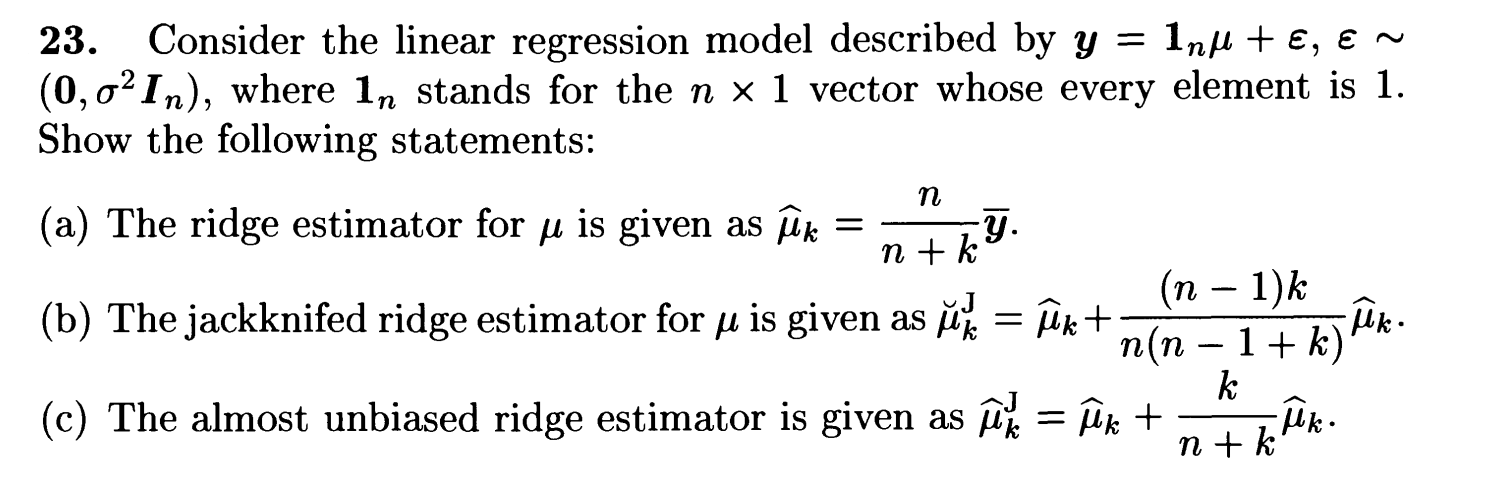 23 Consider The Linear Regression Model Described Chegg Com