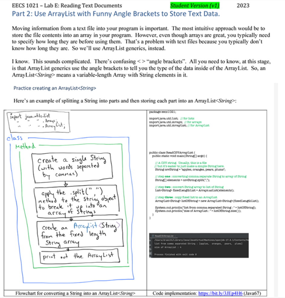 Solved EECS 1021 - Lab E: Reading Text Documents Student | Chegg.com