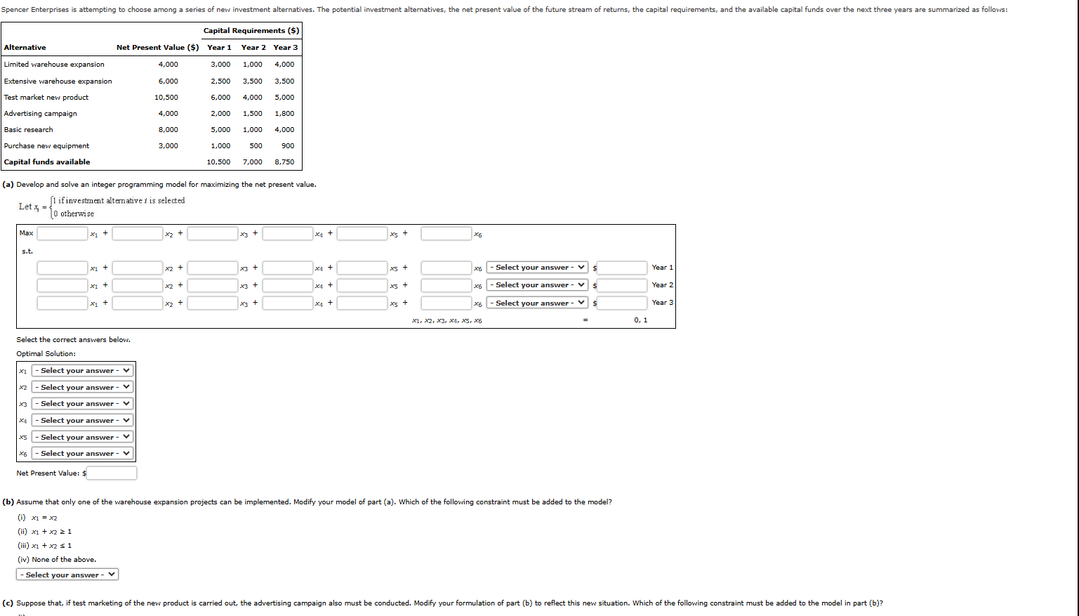 (a) ﻿Develop and solve an ﻿integer programming model | Chegg.com image.