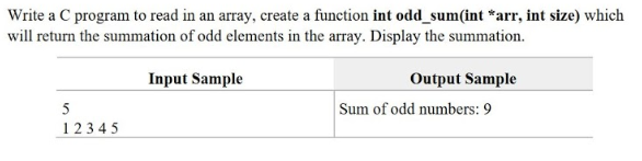 Solved Write a C program to read in an array, create a | Chegg.com
