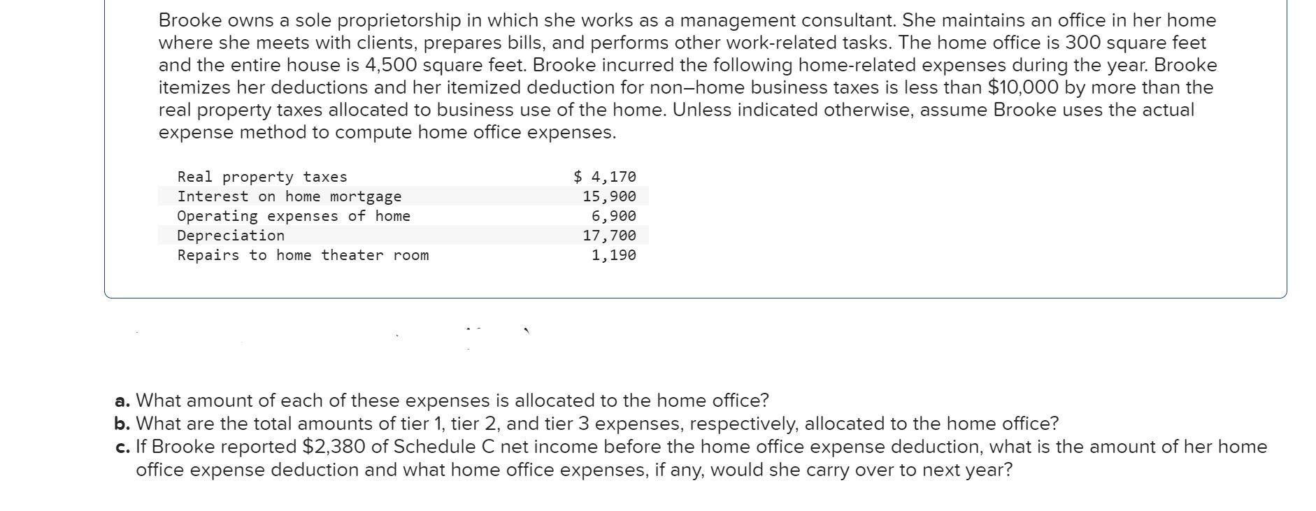 Solved Brooke owns a sole proprietorship in which she works