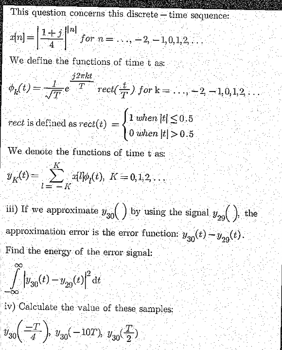 Solved This question concerns this discrete - time sequence: | Chegg.com