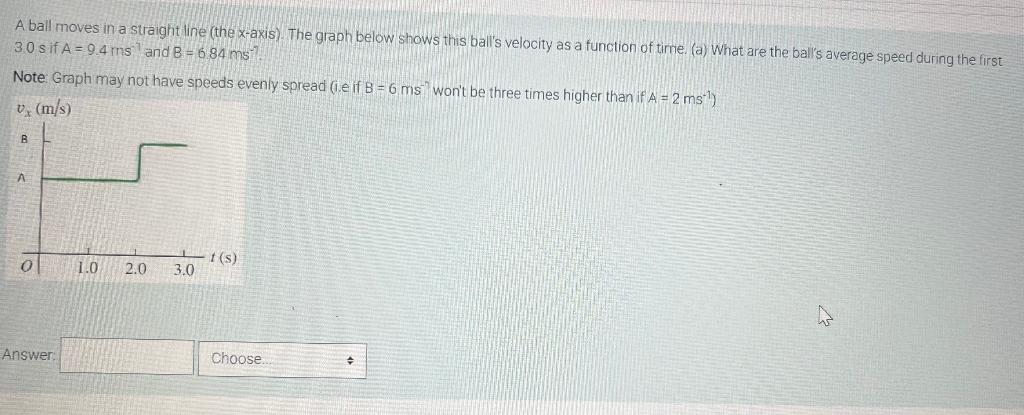 Solved A ball moves in a straight line (the x-axis). The | Chegg.com