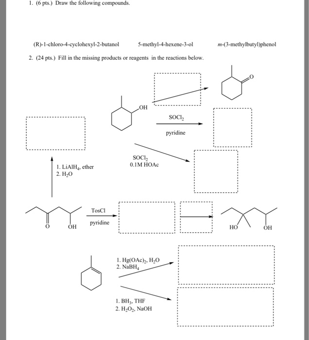 Solved 1. (6 pts.) Draw the following compounds. | Chegg.com