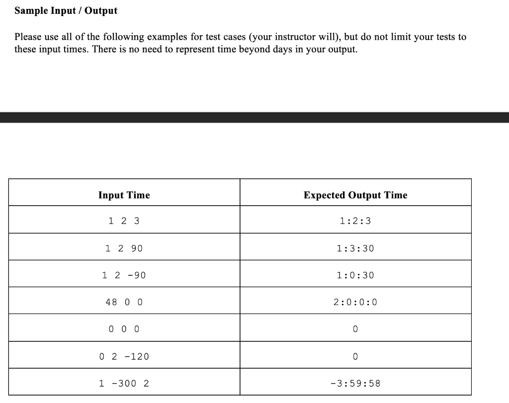 Solved Overview Write a program that accepts a time from the | Chegg.com