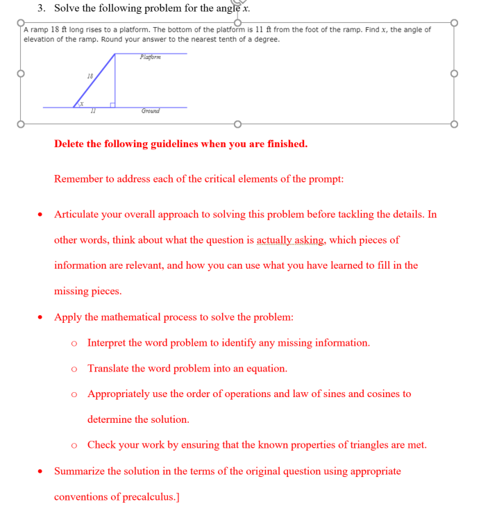 Solved 3. Solve the following problem for the angle x. A | Chegg.com