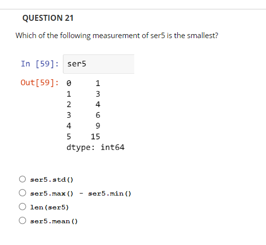Solved Which of the following measurement of ser 5 is the | Chegg.com
