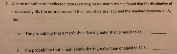 men's shoe size distribution