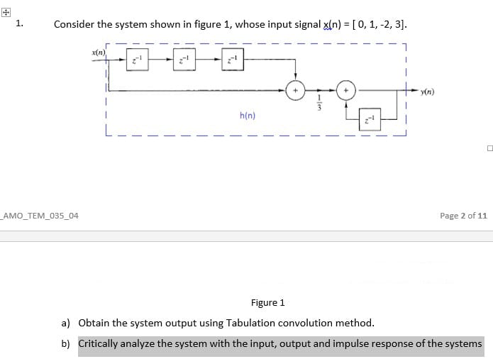 Solved Consider the system shown in figure 1 , whose input | Chegg.com
