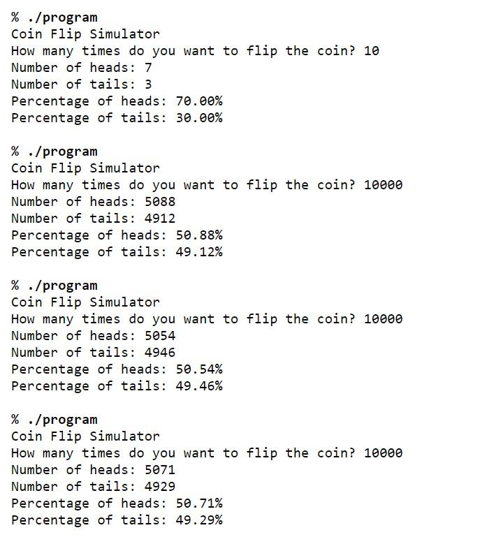 Solved flips. - Work with built-in C functions. lated SLO: - | Chegg.com