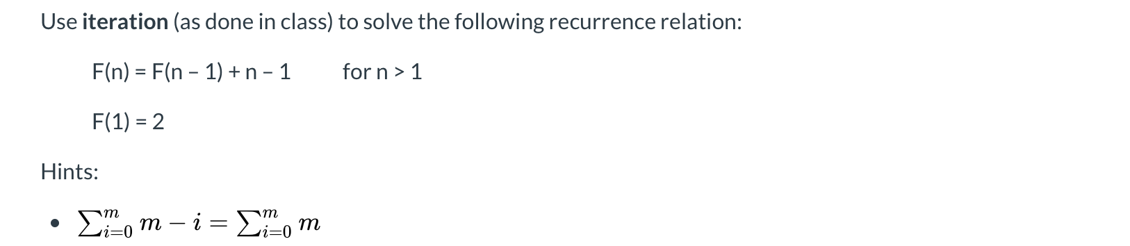 Solved Use iteration (as done in class) to solve the | Chegg.com