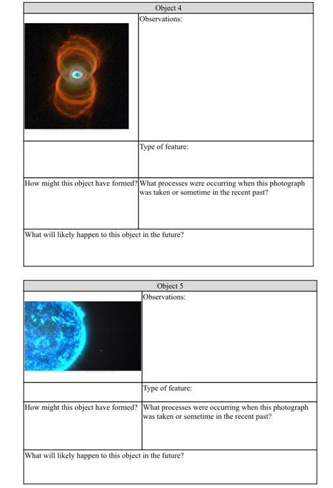 Occurring Objects Solved Object 4 Observations: Type of feature How might this | Chegg.com