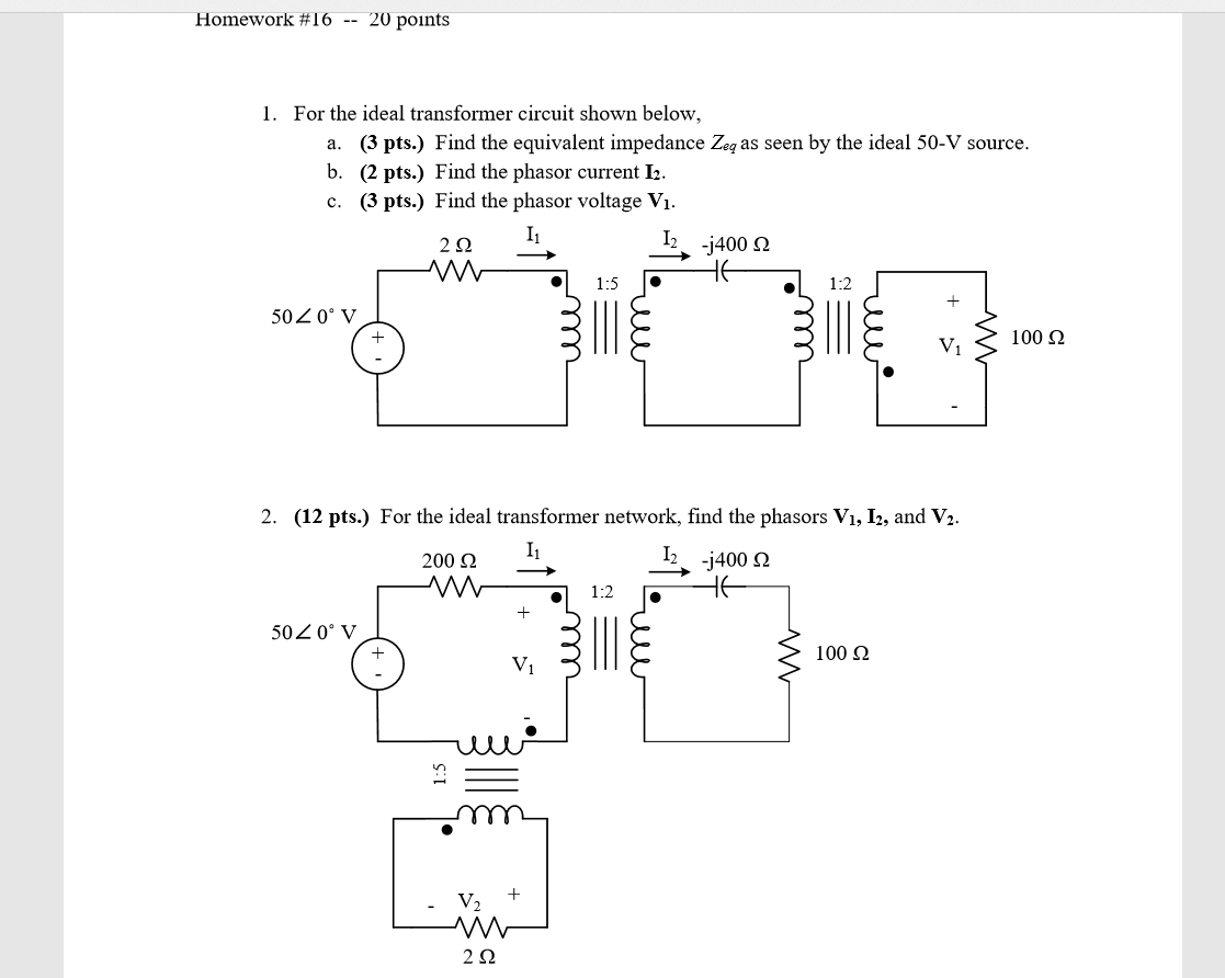Solved Homework #16 -- 20 points 1. For the ideal | Chegg.com