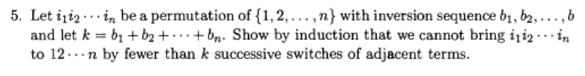 5. Let i112... be a permutation of {1,2,...,n} with | Chegg.com