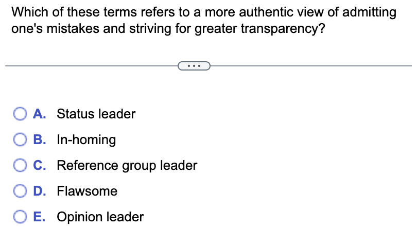 Solved Which of these terms refers to a more authentic view