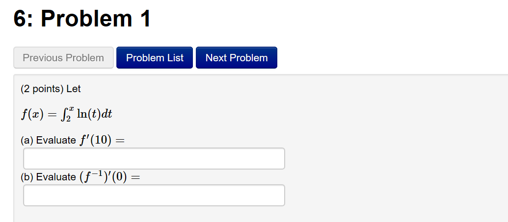Solved 6: Problem 1 Previous Problem Problem List Next | Chegg.com