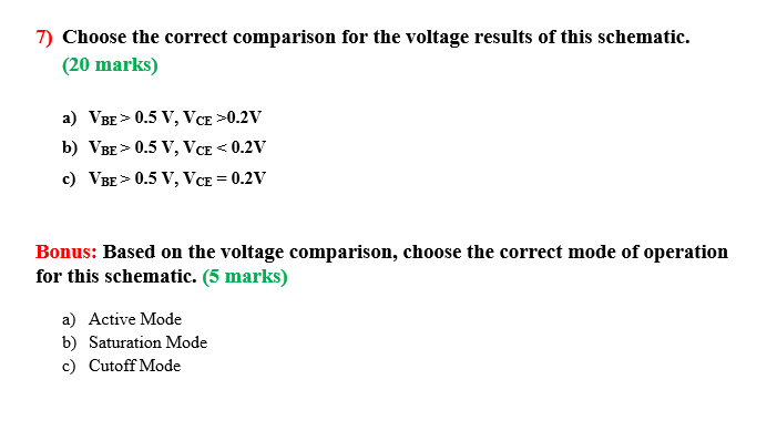 Solved Example: Given the following BJT transistor circuit | Chegg.com