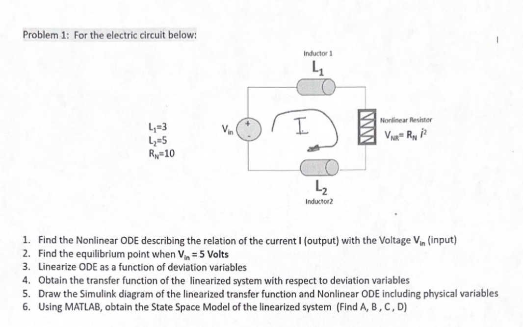 Solved Problem 1: For The Electric Circuit Below: | Chegg.com