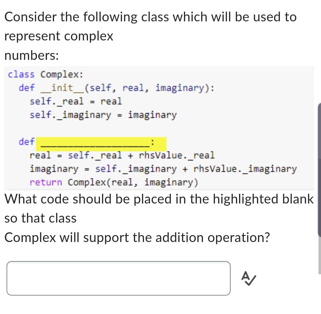 Solved Consider the following class which will be used to | Chegg.com