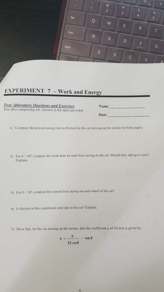 Solved Alt EXPERIMENT 7 Work and Energy OBJECTİV The purpose | Chegg.com