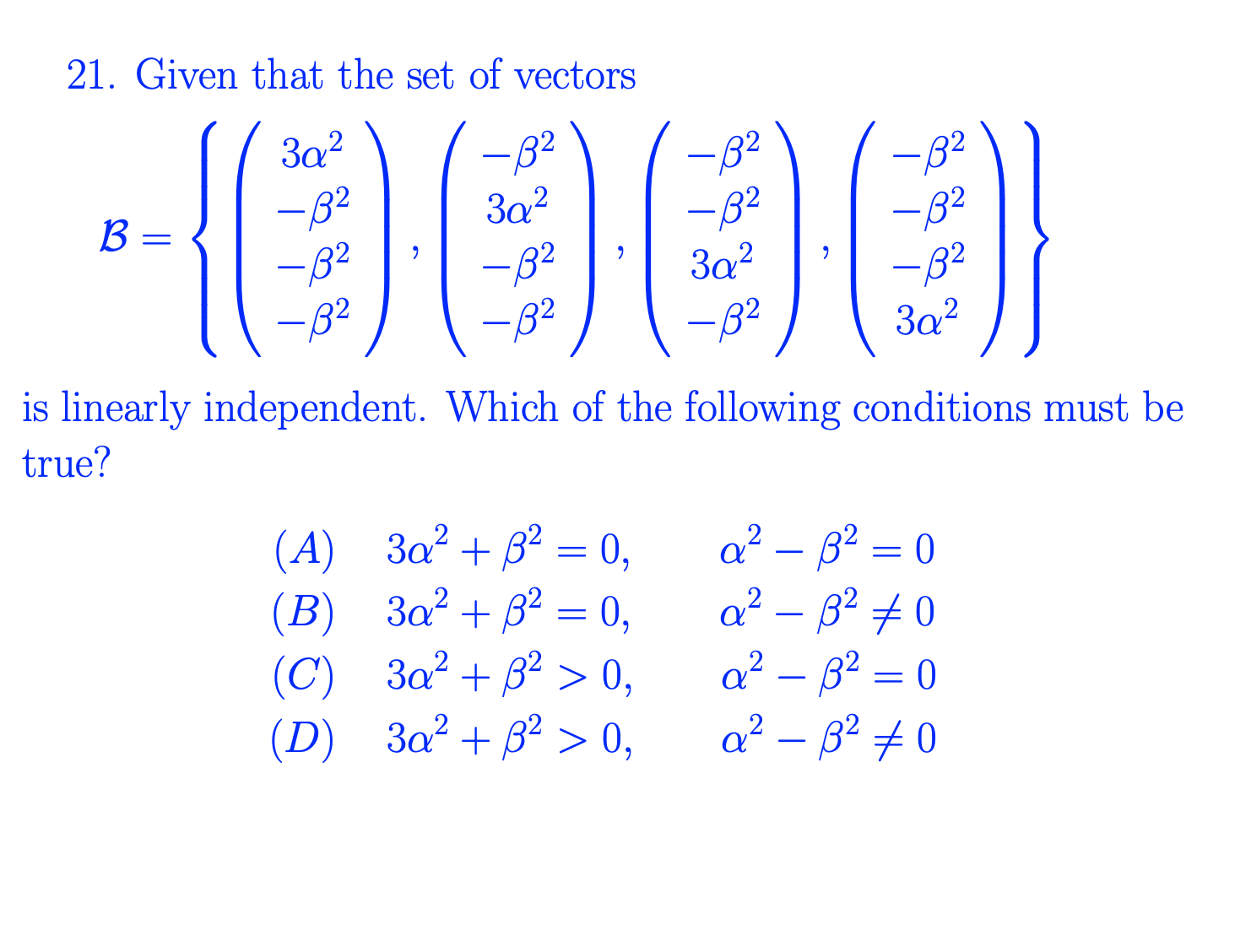 Solved 21. Given That The Set Of Vectors | Chegg.com