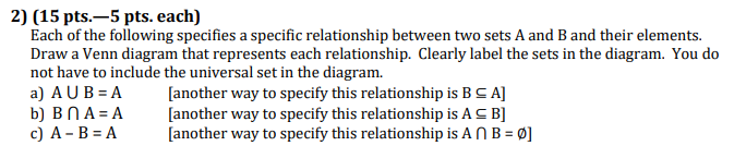 Solved 2) (15 Pts.—5 Pts. Each) Each Of The Following | Chegg.com