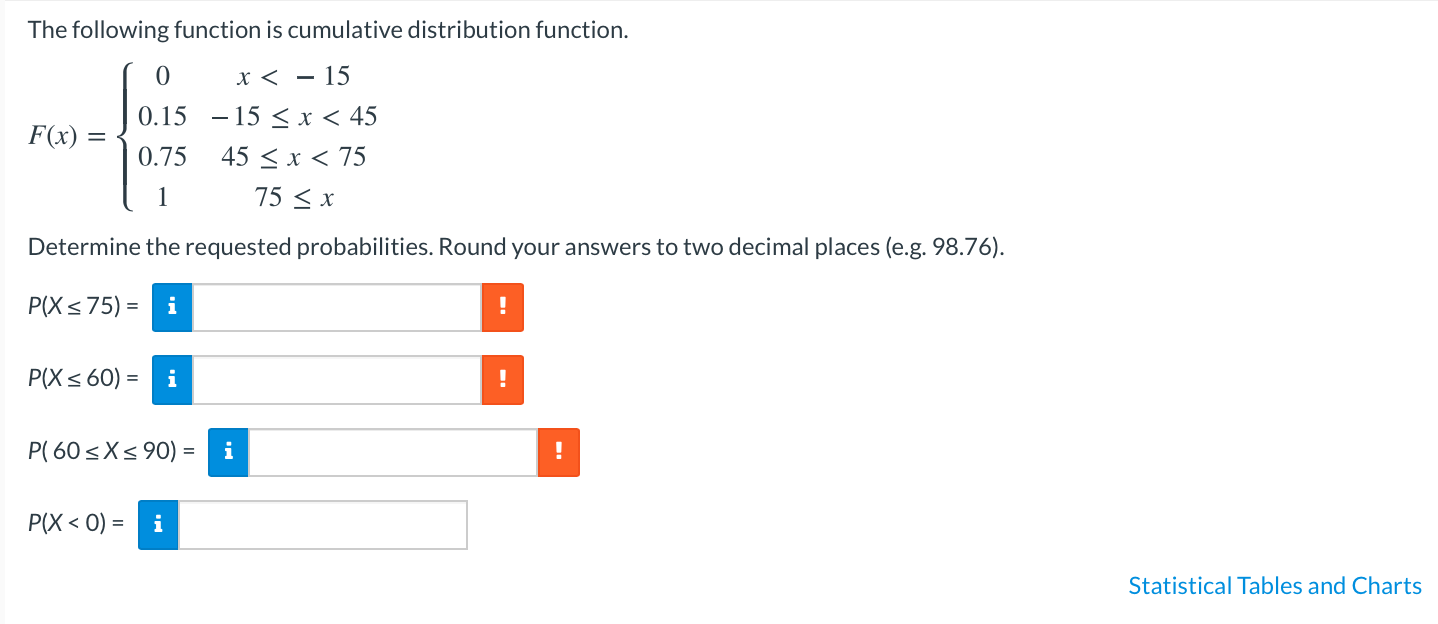 Solved The following function is cumulative distribution | Chegg.com